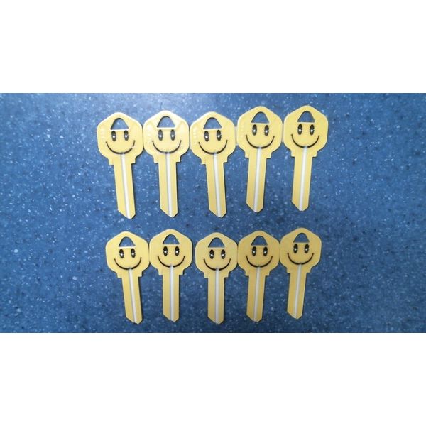 HY-KO  Yellow Smiley Face Blank Keys  10 pk  (KW1-16) FS