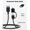 Wbacon External Blu-ray Drive, External Blueray/DVD Drive for PC External Bluray Burner with Extension Data Cable USB 3.0 Type-C Compatible with Windows/MacOS/Linux Laptop Desktop