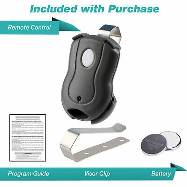 For Genie Garage Door Visor Remote Opener Intellicode GICT390-1BL 1 Button