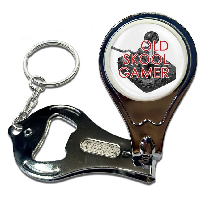 BadgeBeast.co.uk Old Skool Gamer - Key Ring Bottle Opener and Nail Clipper