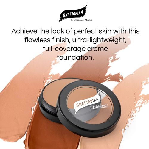 Graftobian HD Glamour Crème Foundation 1/2oz, Weightless Full Coverage Makeup, 65 Inclusive Shades, For All Skin Types, Natural or Full-Glam Looks, For Professionals and Beginners, Vienna Rose