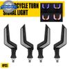 4X Black Motorcycle LED Turn Signals Running Light Amber+Blue Blinker Universal