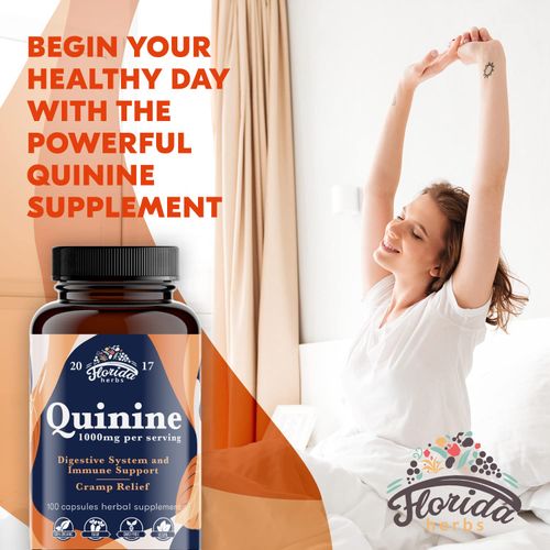 Leg Cramps Defense Organic Pills - 1000 mg - Quinine Tablets for Restless Legs Support - Cinchona Bark Herb Supplement - Quinine Capsules for Muscle Cramp - Vegan Capsules - 1000 mg - 110 Count