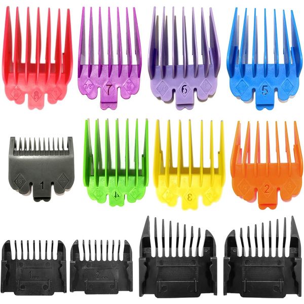 New Version 12 Pack Clipper Guards Cutting Guides Set for MC2/MC3/Multi-Purpose79607-1/24" to 1", Multiple Colors