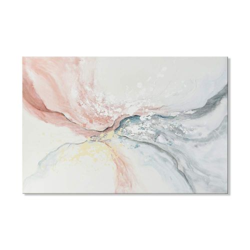 Pink Wall Art Abstract Wall Decor Blush Pink and Gray Canvas Artwork Modern Water Flow Shape Pictures Hand Painted Oil Paintings Large Framed Art for Living Room Bedroom Office 36" x 24"