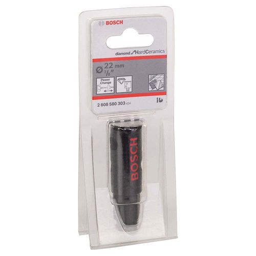 Bosch Professional 1x Diamond Hole Saw for Hard Ceramics (for Stone, Tiles, Ø 22 mm, Accessories for Impact Drills)