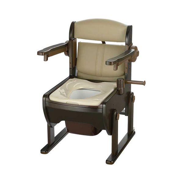 Regular Toilet Seat, Wooden Kiraku, Easy-to-Clean Toilet, Armrest Flip-Up N, 140060, Richell