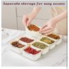 Divided Serving Tray with Lid and Handle Snackle Box Container Storage Organizer