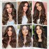 Hair Extensions Clip in 4PCS Medium Brown 20Inch Hair Extension Long Wavy Full Head Clip in Hair Extension Synthetic Fiber Hair Pieces for Women