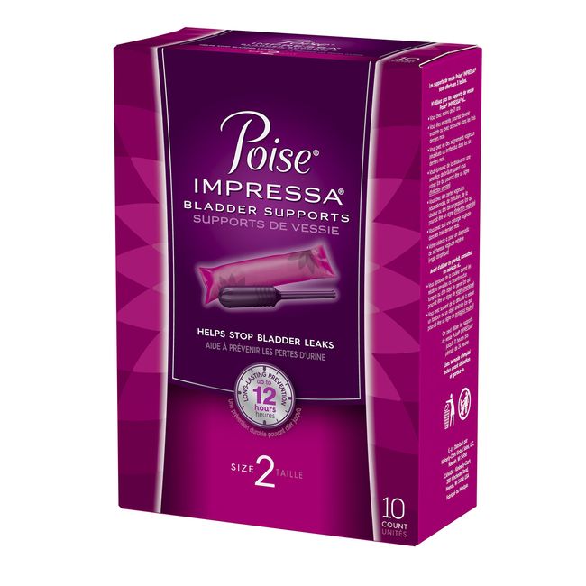 Poise Impressa Bladder Supports, Size 2, 10 Tampons (Pack of 2)