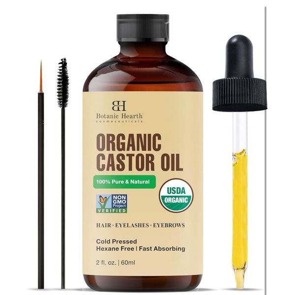 Botanic Hearth Castor Oil (2 fl oz) | USDA Certified Organic | 100% Pure & Hexan