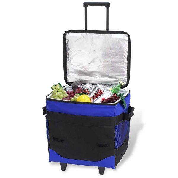 Picnic at Ascot Original 60 Can Collapsible Insulated Rolling Cooler- Designed & Quality Approved in the USA