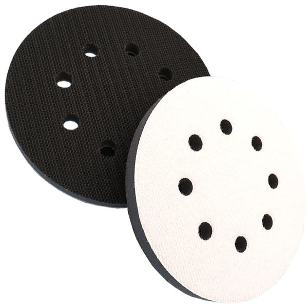 Curved Surface Polishing Adapter, Curved Adapter, Cushion Pad for Sanders, Ultra Thick, 8 Hole Round, Impact Resistant, 4.9 inches (125 mm), Curved Surface Adapter, Polishing Pad, Sander, Cushion, Round Thickness 0.5 inch (12 mm) (5' 8 Hole Polishing Pad 