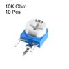 sourcing map Trimmer Potentiometer 10K Ohm Adjustment Horizontal Variable Resistors 10Pcs Side Mounting