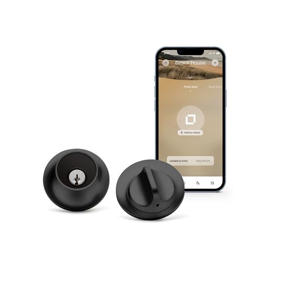 Level Home Inc Level Lock Smart Lock, Keyless Entry, Smartphone Access, Bluetooth Enabled, Works with Apple HomeKit - Matte Black