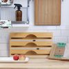 Bamboo 3-in-1 Wrap Dispenser with Cutter - 12" Rolls - 4 Units