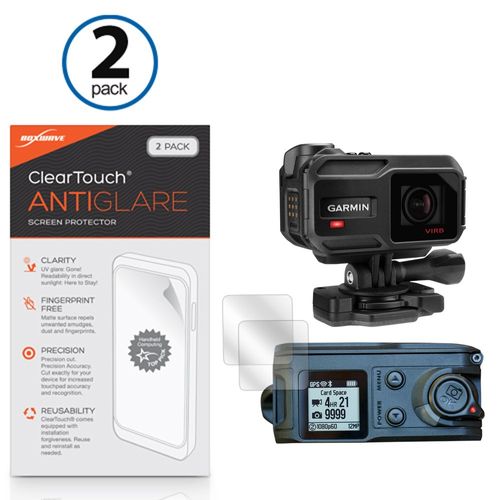 BoxWave Screen Protector Compatible with Garmin Virb XE - ClearTouch Anti-Glare (2-Pack), Anti-Fingerprint Matte Film Skin
