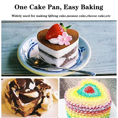HOMOMSAE Heart Shaped Cake Pans 2PCS, 8 & 6 inch Aluminum Deep Springform Cake Pan Set with Removable Bottom DIY Baking Mold Tool for Valentines Wedding Party Birthday