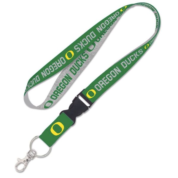 Oregon Ducks HEATHERED Lanyard w/detachable buckle 1"