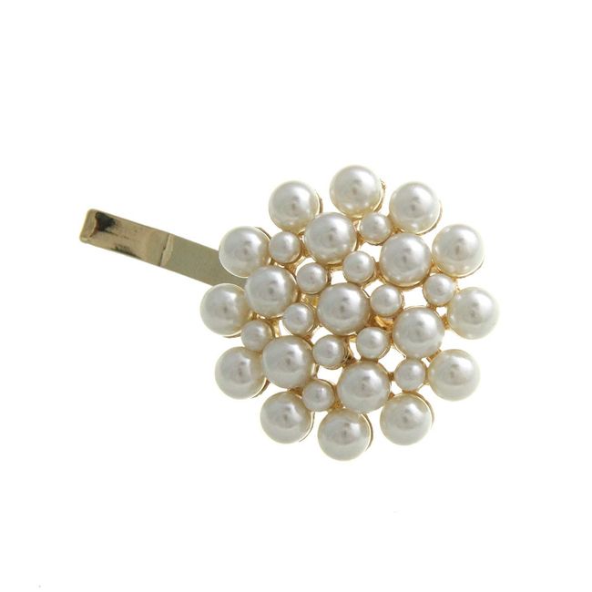 Vingtaine H7206 Pearl Round Hair Cuff, Hair Hook, Just Insert, Easy Arrangement, Hair Accessories, White