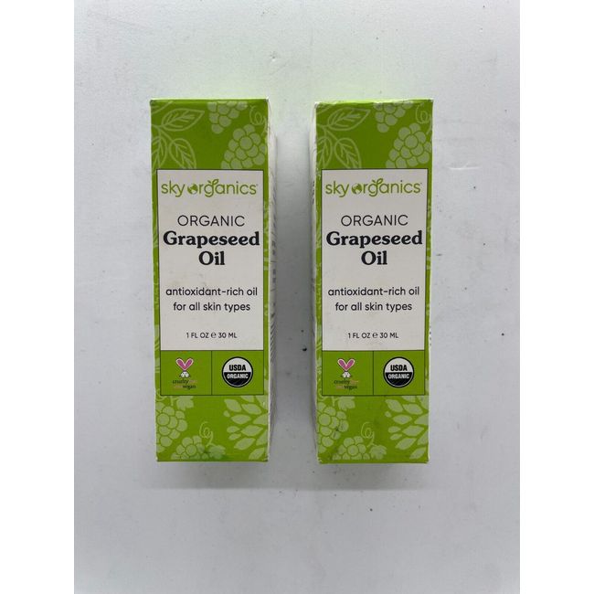 Sky Organics Organic Grapeseed Oil 2 x 1 oz. FAST FREE SHIPPING!!