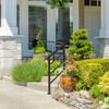 Matte Black Adjustable 1-3 Steps Stair Handrail, Outdoor Stair Railing