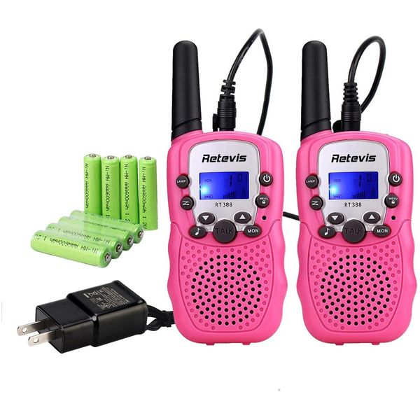 Retevis RT388 Walkie Talkies Rechargeable, 2 Way Radio Long Range, VOX, Keypad Lock, Girs Toys for 4 5 6 Year Old, Toy Walkie Talkies for Camping Hiking