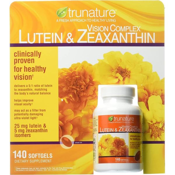 trunature Vision Complex Lutein & Zeaxanthin, 140 Softgels Exp: 01/26