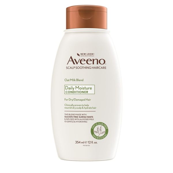 Aveeno Scalp Soothing Oat Milk Blend Conditioner for Daily Moisture and Light Nourishment, Sulfate Free Conditioner, No Dyes or Parabens, 12 fl. oz