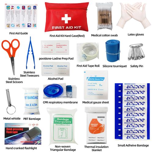 QILUCKY First Aid Kit Travel,19 Kinds 129 Pieces Small First Aid Kit,Includes Emergency Blanket,Bandage,Scissors for Travel, Home, Office,Travel, Camping, Hiking