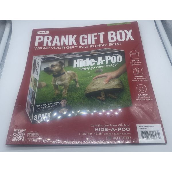 HIDE-A-POO Prank Fake Gag Funny PARODY Joke Gift Box birthday dog pet cat lover