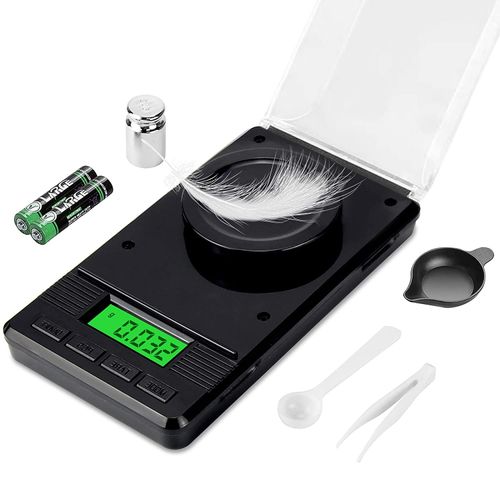 Milligram Scale 50g/0.001g, Digital Mg Scale with 50g Calibration Weight and Accessories, High Precision Scale for Jewelry, Powder, Medicine, Gold, Gem, Reloading