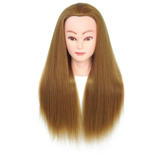 Mannequin Practice 26" Mannequin Head Weave Practice Grooming Student Rookie Training Eyelashes Elastic