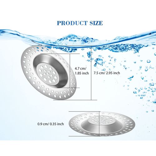 Stainless Steel Kitchen Sink Strainer Plug, Plug Hole Cover, Shower Drain Cover Metal Strainers Hair Catcher Sink Stopper Bathtub Drain Filter for Kitchen Bathroom, 7.5 cm/ 2.95 Inch (2)