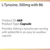 L-Tyrosine-Amino Acid,  500mg with B6