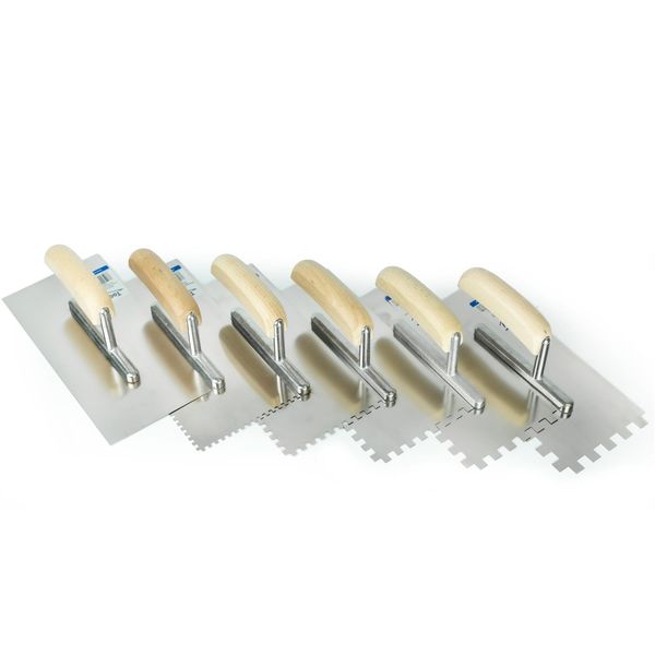Stainless Trowel Set 6pcs Various Notch Sizes, Tiling, Adhesive, Professional