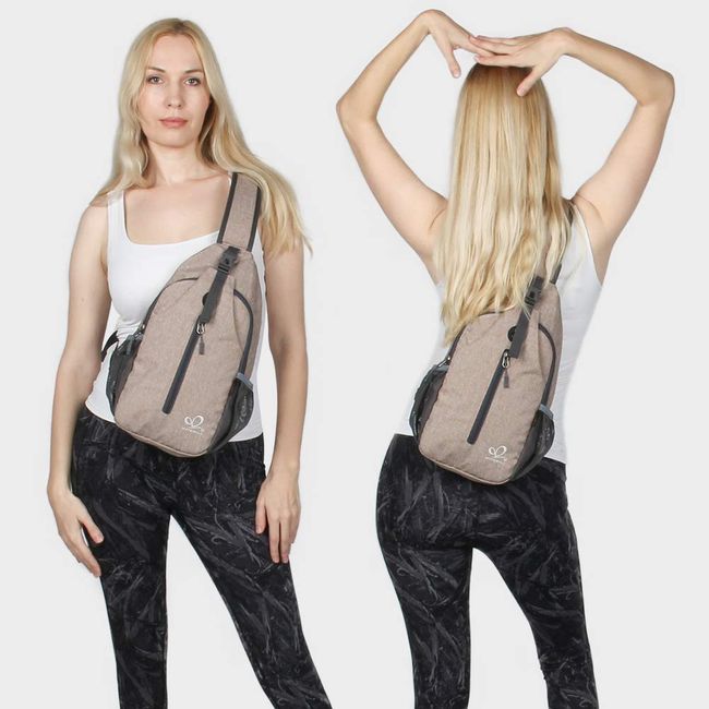XB Leather Sling Backpack Bag for Women Men Travel Hiking