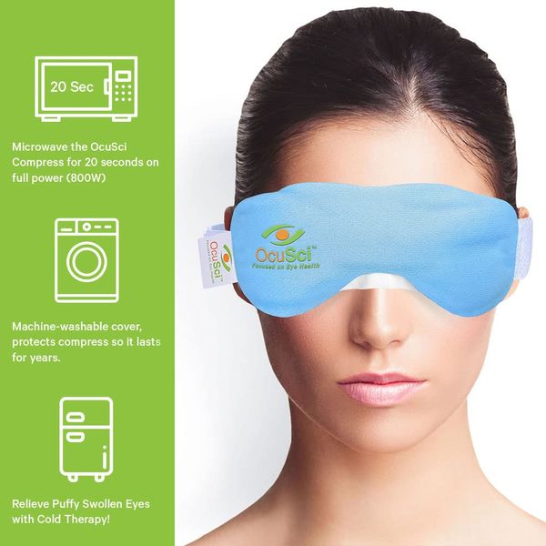 Dry Eye Compress with HydroHeat Machine Washable Cover, Save 40%, Microwave for Moist Heat Therapy or Freeze for Cold Therapy to Treat: Dry Eye Syndrome (Dry Eye Compress)