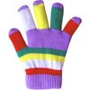 TeddyT's Children's Padded Colourful Magic Rainbow Winter Stretch Gloves (Purple)