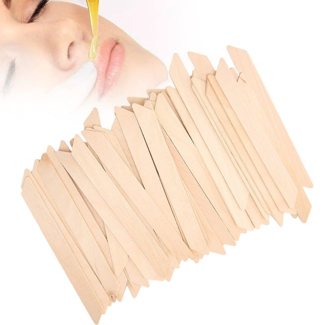 50Pcs Disposable Wooden Wax Sticks Small Waxing Spatula for Hair