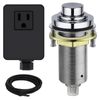 SINKINGDOM SinkTop Air Switch Kit (Long Full Brass Button) for Garbage Disposal, Cordless Chrome