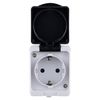 REV AquaMini, Mini Socket - Wet Room, 30% Less Volume, IP54 Double Pole, Surface-Mounted, Grey