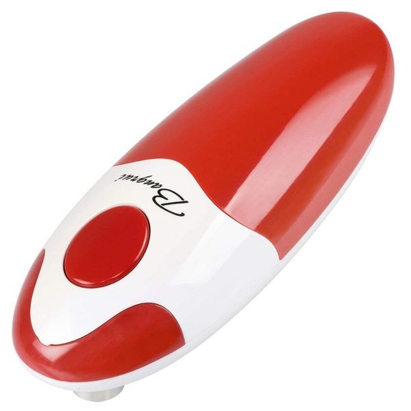 Electric Can Opener, Bangrui Safety One Touch Switch Cordless Automatic Can Opener, Electric Can Openers for Kitchen、Arthritis and Seniors, Best Kitchen Gadget for Almost All Size Can (Red)