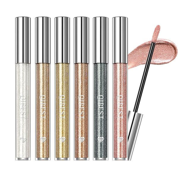 Liquid Eyeshadow, MKNZOME 6 Colours Liquid Glitter Eyeshadow Make Up Set Waterproof Long Lasting Quick Drying Eye Shadow Eye Makeup Kit for Birthday Halloween Xmas Party Wedding Festival