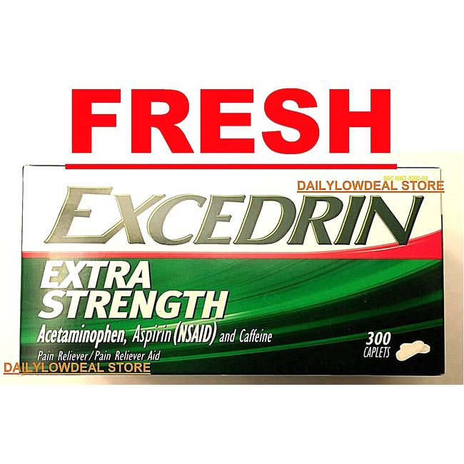 Excedrin Extra Strength Caplets 300 ct Pain Reliever Jumbo Size Box