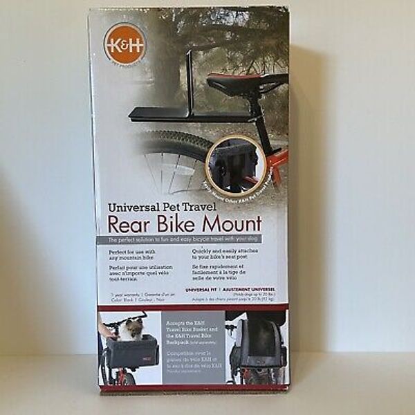 K & H Universal Pet Travel Rear Bike Mount For Travel Bike Basket or Backpack