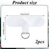 Transparent Phone Tether Tabs for Clear Phone Cases - Universal Tether Tabs with Metal Ring - 2 PCS Tether Straps