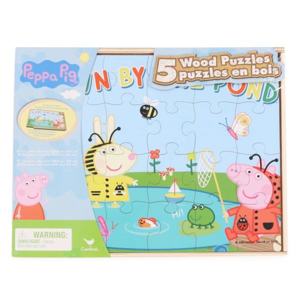 5 Pig Puzzles - with Wooden Storage Box