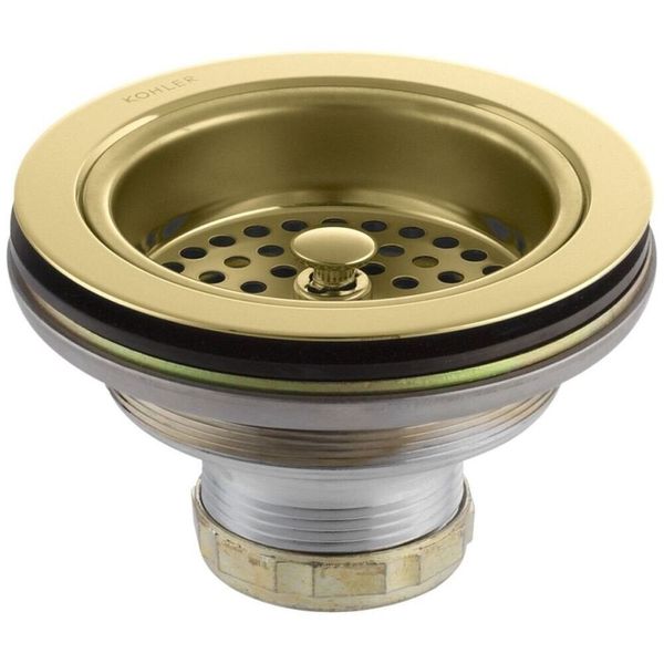 KOHLER 8799-PB Duostrainer Vibrant Polished Brass Rust Resistant Sink Strainer