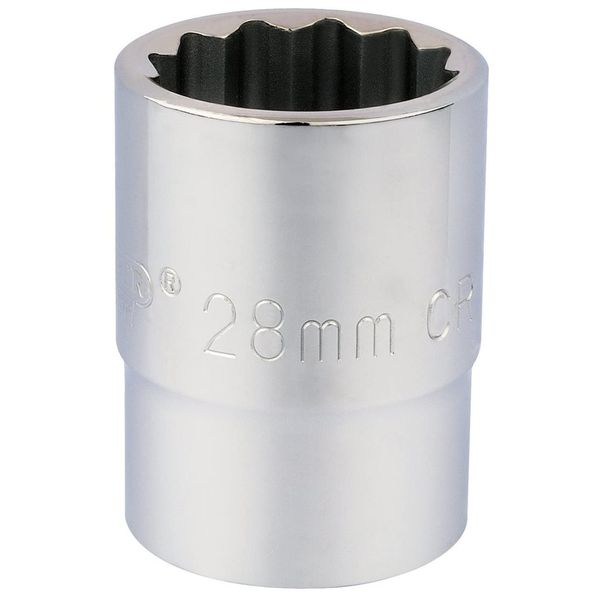 Draper T-MM/B 3/4 Square Drive 12 Point Socket (28mm), Blue, 28 mm